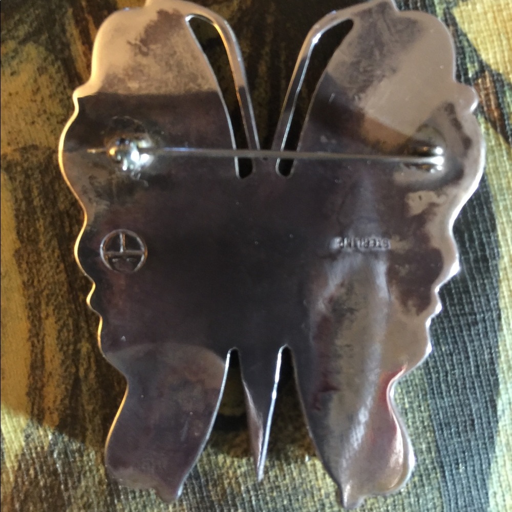 Zuni Inlaid VNTG butterfly brooch - Picture 5 of 8